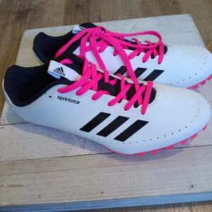 Adidas Kids Sprintstar White and Pink Shoes